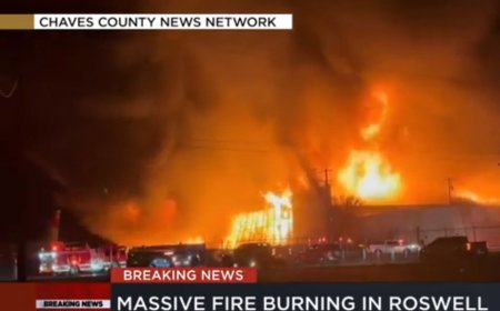 Mysterious fire erupts at UFO crash-linked ‘Hanger 84’ in Roswell where conspiracy claims ‘alien bodies were stashed’