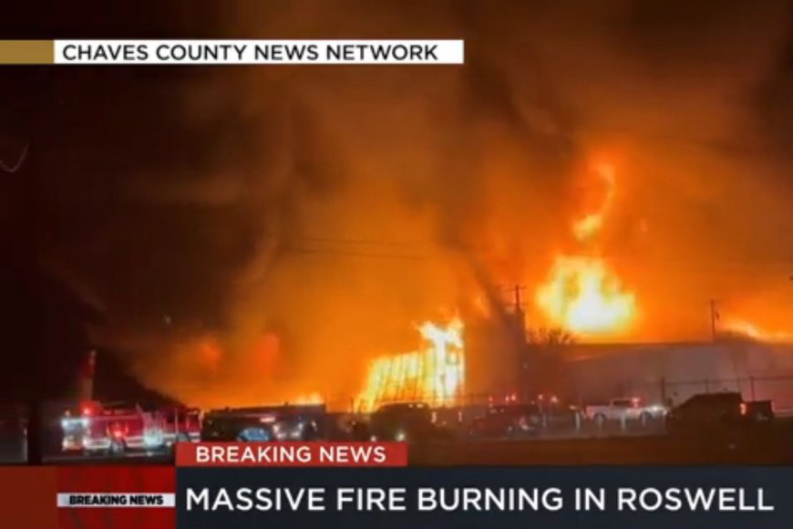 Mysterious fire erupts at UFO crash-linked ‘Hanger 84’ in Roswell where conspiracy claims ‘alien bodies were stashed’