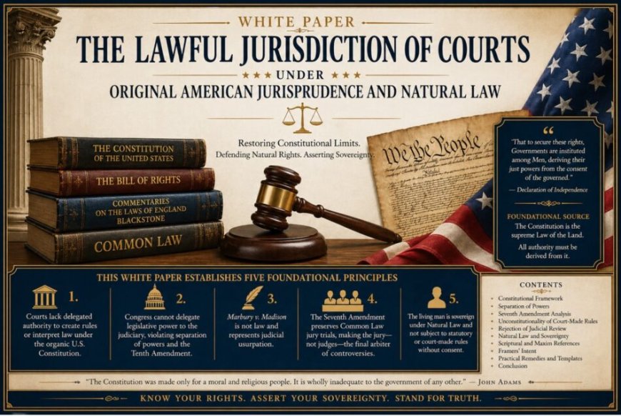 The Lawful Jurisdiction of Courts Under Original American Jurisprudence and Natural Law