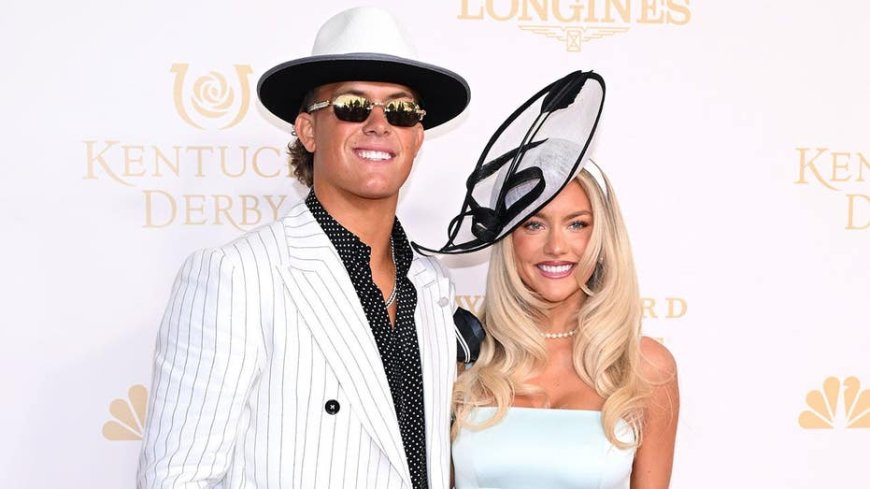 Giants' Jaxson Dart, Marissa Ayers rock flashy outfits during Kentucky Derby weekend