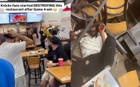 Video: Rowdy Knicks Fans Destroy Five Guys Restaurant, Assault Worker Following Game 4 Win