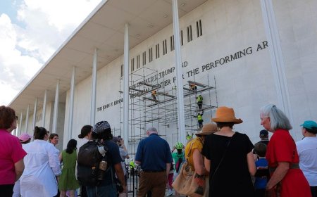 Workers rip Trump's name from Kennedy center facade months after it goes on, hours after failed appeal