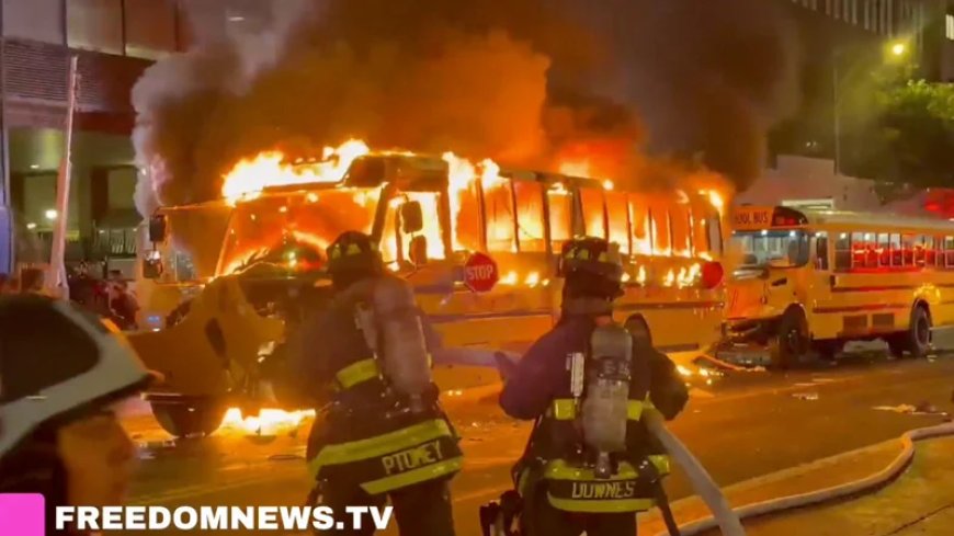 Police Arrest 63 in NYC As Knicks Fans Go Berserk, Set Bus Ablaze Following NBA Finals Victory