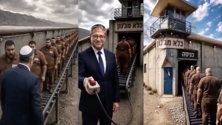 Israeli Official Ben-Gvir Posts AI Video Of Palestinians On Conveyor Belt Going Into Slaughter House-Style Prison Camp